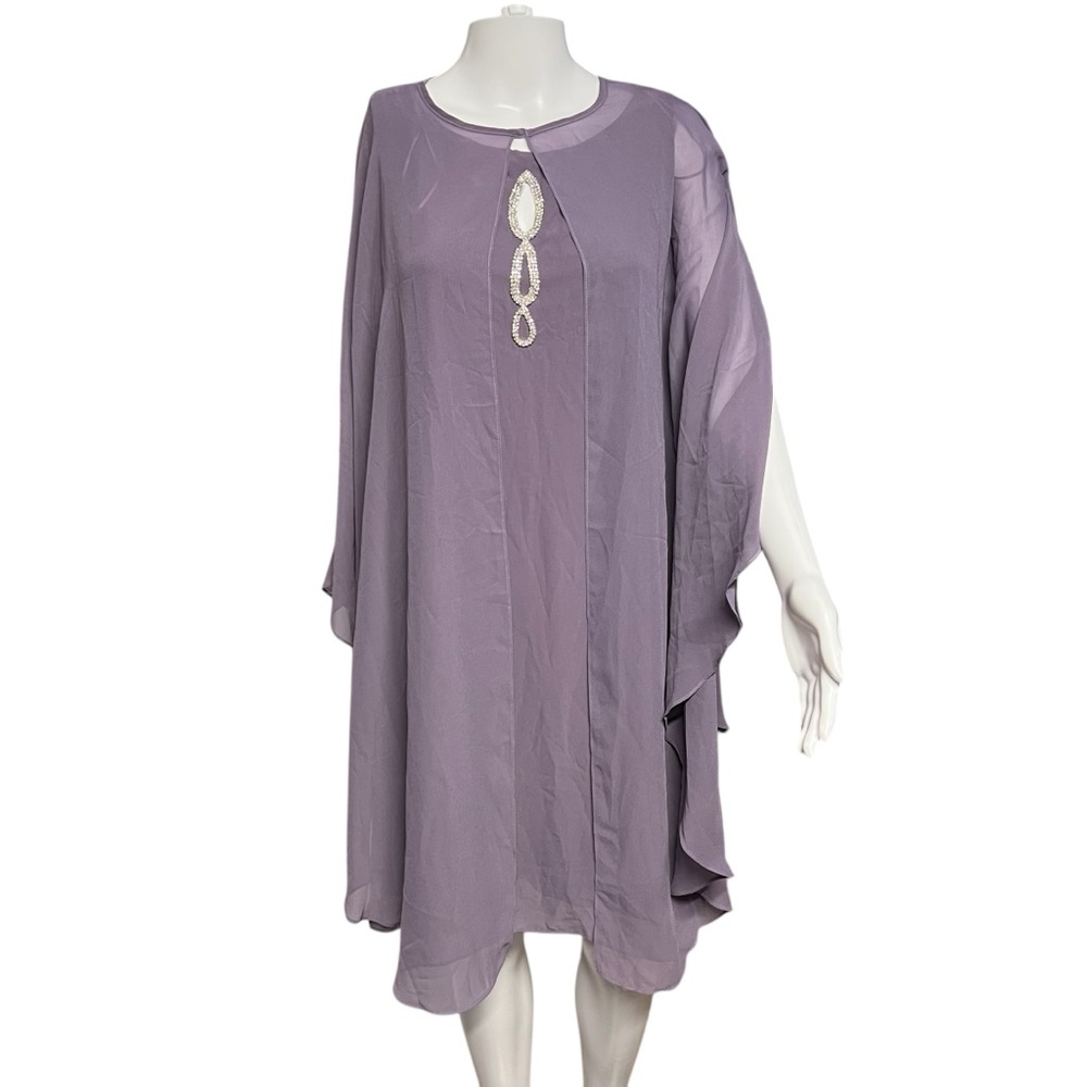 SLNY NWT Women’s Icy Orchid Jeweled Two-Piece MIDI Dress Sz.. 10